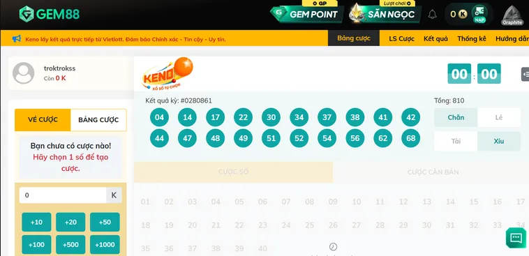 Chinh Phục Siêu Phẩm Keno Vietlottt Tại Gem88 Với Tỷ Lệ Trả Thưởng Cực Khủng