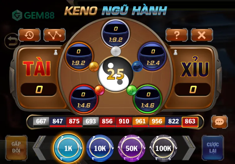 Trải Nghiệm Đỉnh Cao Keno Ngũ Hành Tại Gem88 Với Tỷ Lệ Thắng Khủng