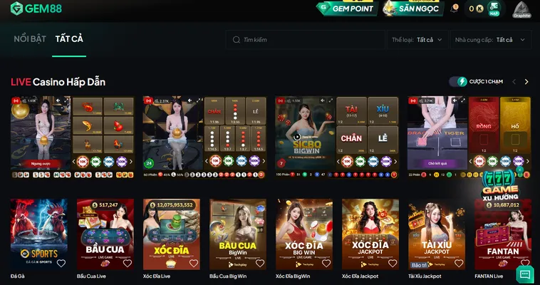 Live Casino Gem88 Trải Nghiệm Đẳng Cấp Thắng Cược Khủng Mỗi Ngày