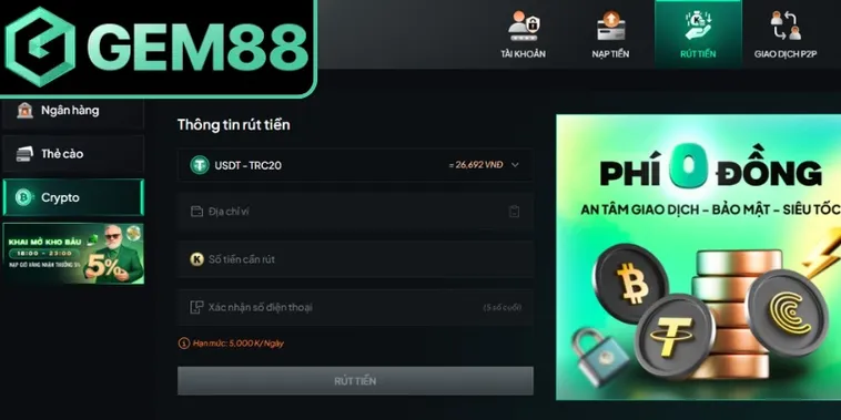 Đa dạng hình thức nạp rút nâng cao cơ hội cho người chơi.