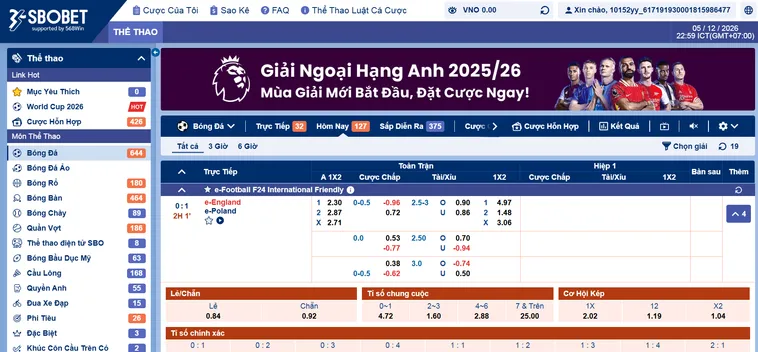 Thể Thao SBO Sports Tại Gem88 Đấu Trường Cá Cược Đẳng Cấp Quốc Tế